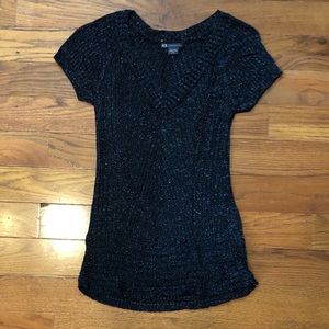 Preowned AX Armani Exchange Women's Metallic Knit Top - Size Medium - Excellent